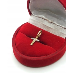 Złota zawieszka Krzyżyk mini Pr.585 W:0,28gr