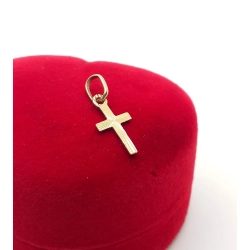 Złota zawieszka Krzyżyk mini Pr.585 W:0,28gr