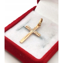 Złota zawieszka Krzyżyk Pr.585 W:0,81gr