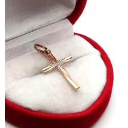 Złota zawieszka Krzyżyk Pr.585 W:0,81gr