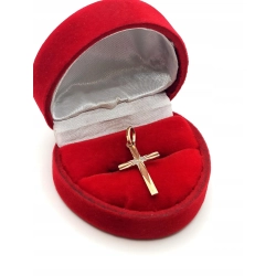 Złota zawieszka Krzyżyk Pr.585 W:0,81gr