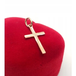 Złota zawieszka Krzyżyk Pr.585 W:0,81gr