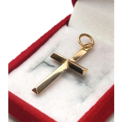 Złota zawieszka Krzyżyk Pr.585 W:0,94gr