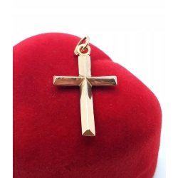 Złota zawieszka Krzyżyk Pr.585 W:0,94gr