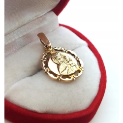 Złota zawieszka medalik Matka Boska Częstochowska Pr.585 W:2,79gr