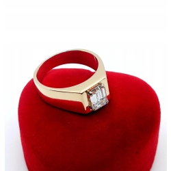 Złoty pierścionek Sygnet z diamentem 1,45ct Pr.375 W:10,49ct Roz.22