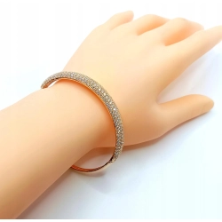 Złota bransoletka sztywna Diamenty 225szt 2,30ct Pr.750 W:14,04gr Śred.6cm