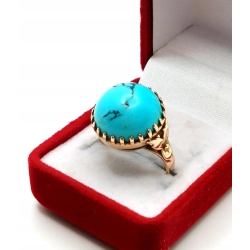 Złoty pierścionek z Turkusem PR.585 W:6,12gr R.15 InterSKLEP