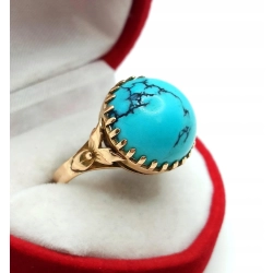 Złoty pierścionek z Turkusem PR.585 W:6,12gr R.15 InterSKLEP