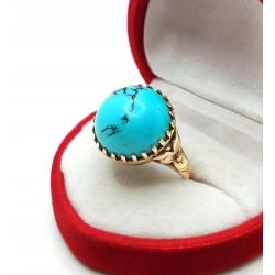 Złoty pierścionek z Turkusem PR.585 W:6,12gr R.15 InterSKLEP