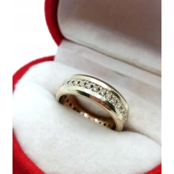 Złoty pierścionek obrączka Brylanty 0,35ct PR.585 W:4,80gr R.9 InterSKLEP