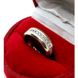 Złoty pierścionek obrączka Brylanty 0,35ct PR.585 W:4,80gr R.9 InterSKLEP