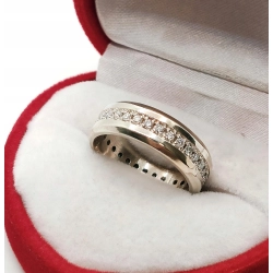 Złoty pierścionek obrączka Brylanty 0,35ct PR.585 W:4,80gr R.9 InterSKLEP