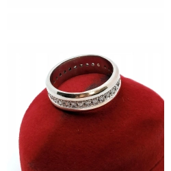 Złoty pierścionek obrączka Brylanty 0,35ct PR.585 W:4,80gr R.9 InterSKLEP