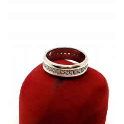 Złoty pierścionek obrączka Brylanty 0,35ct PR.585 W:4,80gr R.9 InterSKLEP