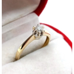 Złoty pierścionek z Diamentem 0,15ct YES PR.585 W:1,52gr R.12 InterSKLEP