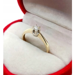 Złoty pierścionek z Diamentem 0,15ct YES PR.585 W:1,52gr R.12 InterSKLEP