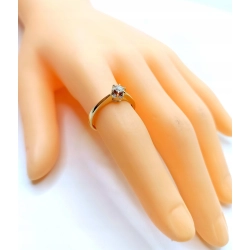 Złoty pierścionek z Diamentem 0,15ct YES PR.585 W:1,52gr R.12 InterSKLEP