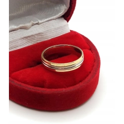 Złota obrączka w dwóch kolorach PR.585 W:2,74gr R.11 InterSKLEP