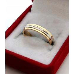Złota obrączka w dwóch kolorach PR.585 W:2,74gr R.11 InterSKLEP