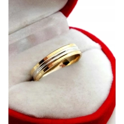 Złota obrączka w dwóch kolorach PR.585 W:2,74gr R.11 InterSKLEP