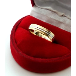 Złota obrączka w dwóch kolorach PR.585 W:2,74gr R.11 InterSKLEP