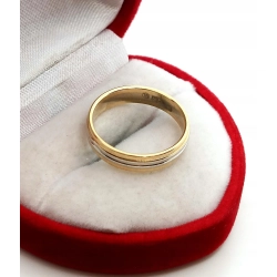 Złota obrączka w dwóch kolorach PR.585 W:2,74gr R.11 InterSKLEP