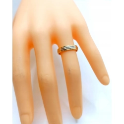 Złota obrączka w dwóch kolorach PR.585 W:2,74gr R.11 InterSKLEP