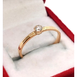 Złoty pierścionek z Cyrkonią PR.585 W:1,55gr R.15 InterSKLEP