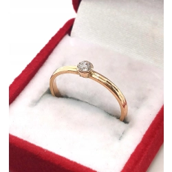 Złoty pierścionek z Cyrkonią PR.585 W:1,55gr R.15 InterSKLEP