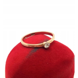 Złoty pierścionek z Cyrkonią PR.585 W:1,55gr R.15 InterSKLEP