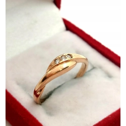 Złoty pierścionek z Cyrkoniami PR.583 W:2gr R.11 InterSKLEP