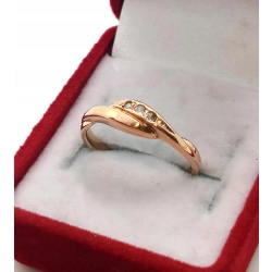 Złoty pierścionek z Cyrkoniami PR.583 W:2gr R.11 InterSKLEP