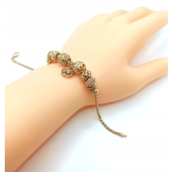 Złota bransoletka z zawieszkami PR.375 W:7,56gr Dł.19,5cm InterSKLEP