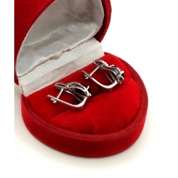 Złote kolczyki z Brylantami i Onyksami 0,10ct PR.585 W:3,09gr InterSKLEP