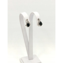 Złote kolczyki z Brylantami i Onyksami 0,10ct PR.585 W:3,09gr InterSKLEP