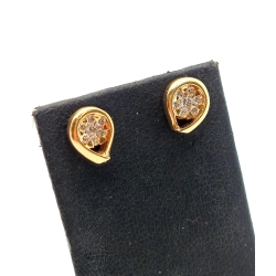 Złote kolczyki z Brylantami 0,14ct sztyft PR.585 W:1,87gr InterSKLEP