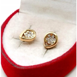 Złote kolczyki z Brylantami 0,14ct sztyft PR.585 W:1,87gr InterSKLEP