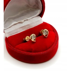 Złote kolczyki z Brylantami 0,14ct sztyft PR.585 W:1,87gr InterSKLEP