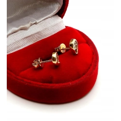 Złote kolczyki z Brylantami 0,14ct sztyft PR.585 W:1,87gr InterSKLEP