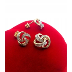 Złote kolczyki zawieszka Diamenty 0,28ct komplet PR.585 W:3,33gr InterSKLEP