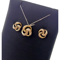 Złote kolczyki zawieszka Diamenty 0,28ct komplet PR.585 W:3,33gr InterSKLEP