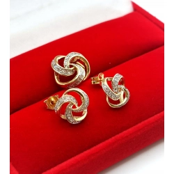 Złote kolczyki zawieszka Diamenty 0,28ct komplet PR.585 W:3,33gr InterSKLEP