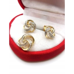 Złote kolczyki zawieszka Diamenty 0,28ct komplet PR.585 W:3,33gr InterSKLEP