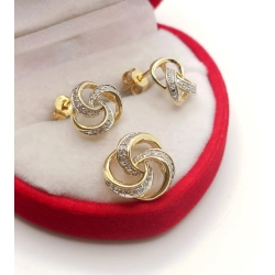 Złote kolczyki zawieszka Diamenty 0,28ct komplet PR.585 W:3,33gr InterSKLEP