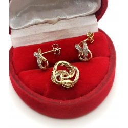 Złote kolczyki zawieszka Diamenty 0,28ct komplet PR.585 W:3,33gr InterSKLEP