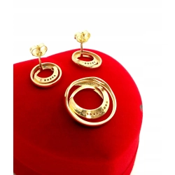 Złote kolczyki zawieszka Brylanty 0,08ct komplet PR.585 W:4,91gr InterSKLEP