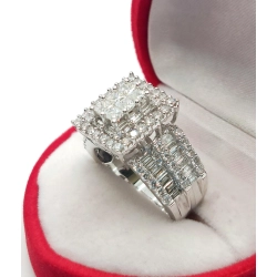 Złoty pierścionek szeroki z diamentami 100szt 2,67ct Pr.585 W:12,65gr R:15