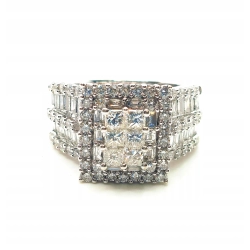 Złoty pierścionek szeroki z diamentami 100szt 2,67ct Pr.585 W:12,65gr R:15
