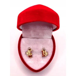 Złote kolczyki z Cyrkoniami sztyft PR.585 W:1,21gr InterSKLEP